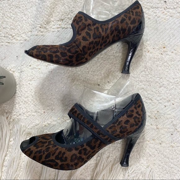 DONALD PLINER Zsa heels cheetah brown leather croc - Picture 4 of 8